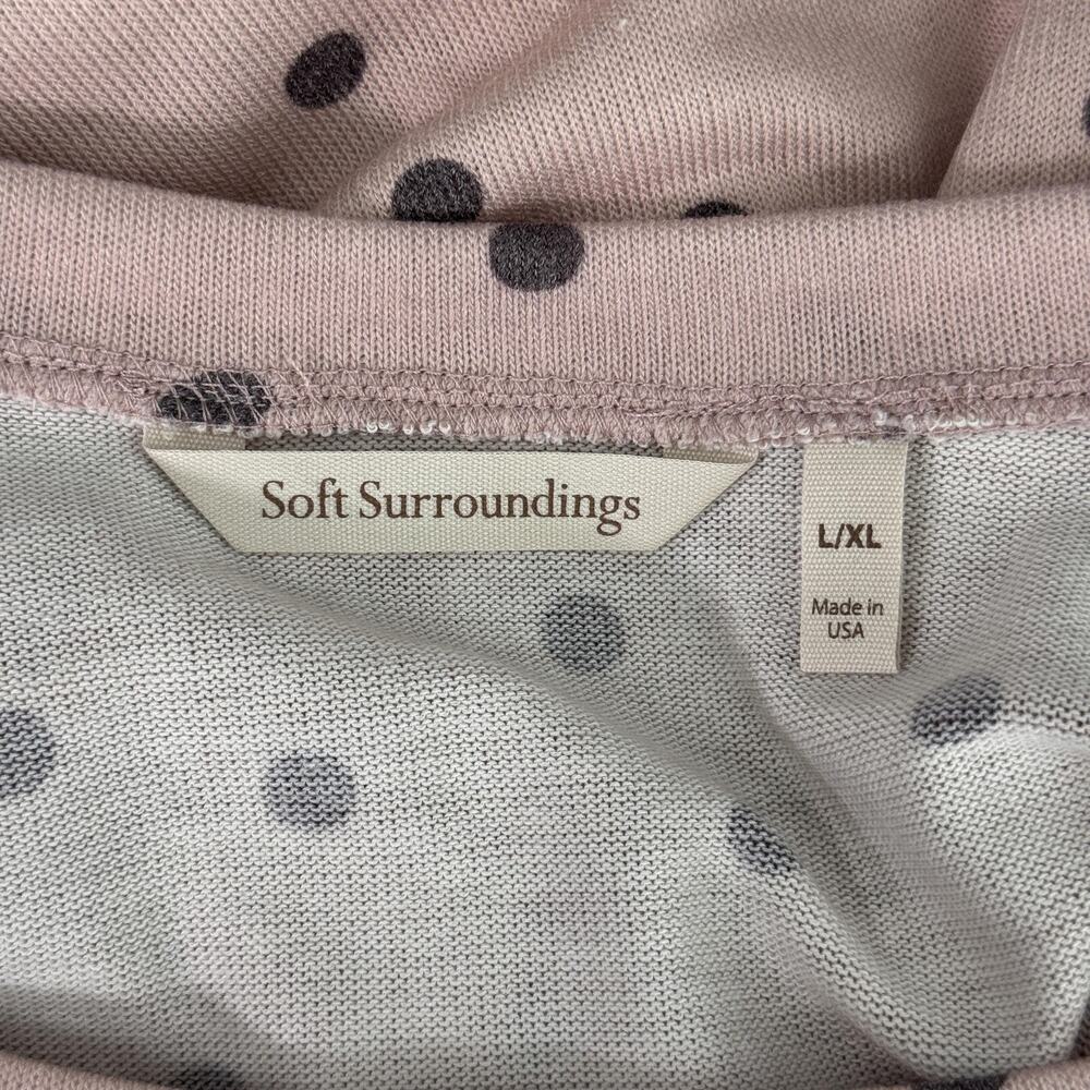Soft Surroundings Top Womens Large XL Polka Dot Tunic Light Pink Rayon Blend - Picture 6 of 10